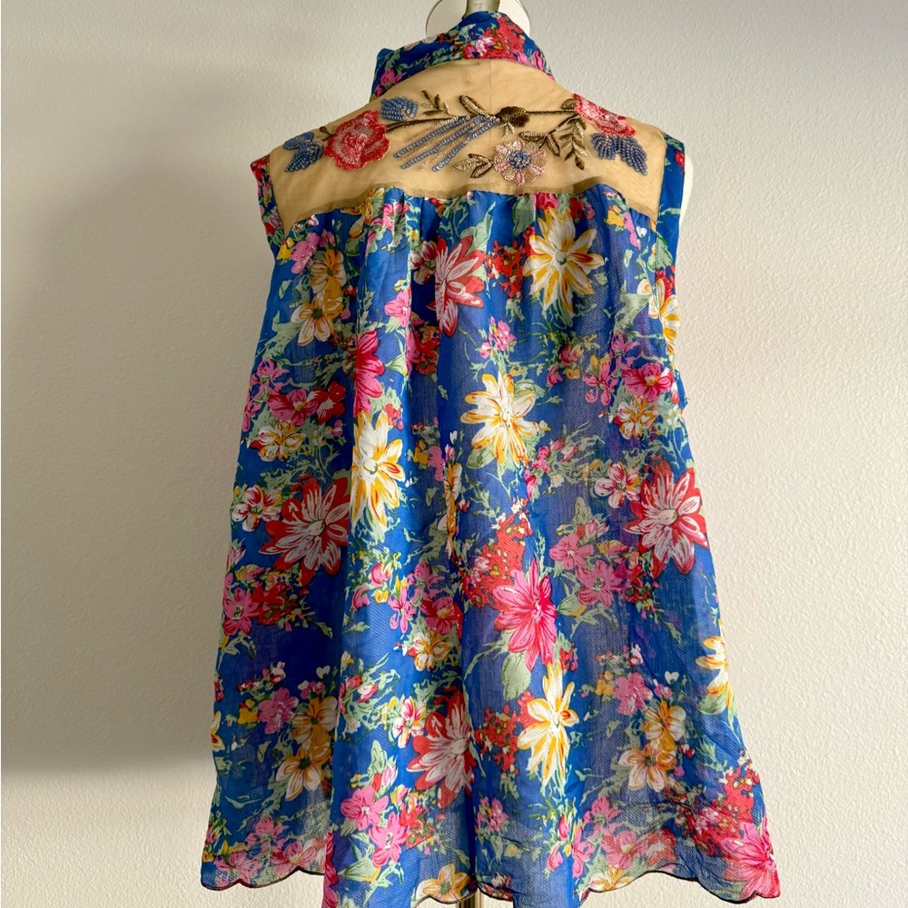 ARATTA SILENT JOURNEY FLORAL SEQUINS EMBROIDERED WOMENS SZ M NWT - Picture 3 of 6